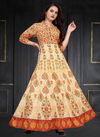 Cantaloupe Latest Fancy Designer Festive Wear Soft Net Maslin Silk Digital Print Anakali Gown Collection 4